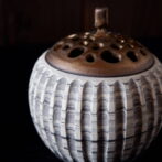 練り込み　鎬　モノトーン　香炉　沖縄