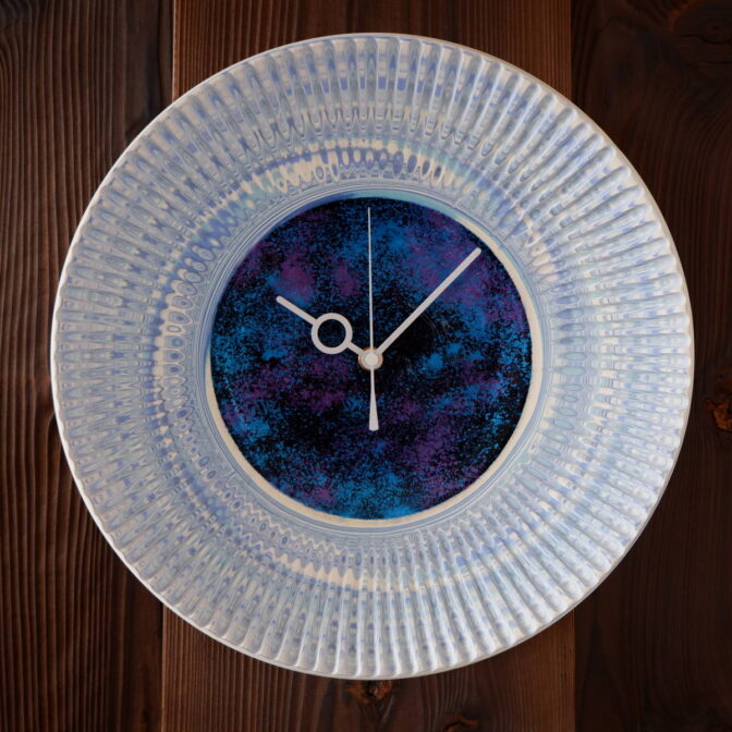 沖縄　練り込み　漆塗り　壁掛け時計