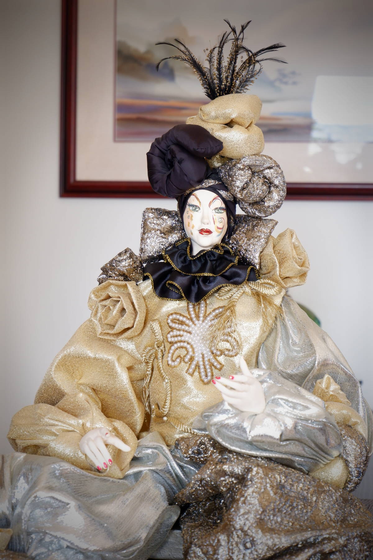 上原泰子 ビスク人形 ピエロ