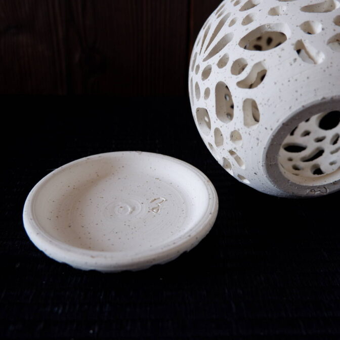 伊万里色絵　キャンドルスタンド立て 珊瑚土キャンドルホルダー・香立て5 | 沖縄 陶芸家 陶器