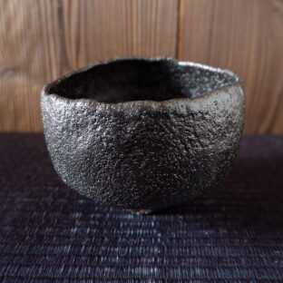【SALE】柚子肌黒抹茶茶碗2