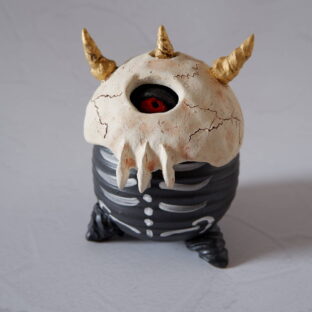 樹土鬼スカルマスク19　多肉植物　盆栽　植木鉢　作家鉢　鉢皿　沖縄