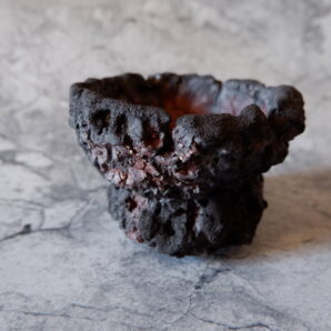 3.5号富士砂溶岩赤鉢752　塊根植物　多肉植物　アガベ　グラキリス　パキプス　盆栽　植木鉢　作家鉢　鉢皿　沖縄