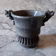 4号窯変黒耳付き鉢757　塊根植物　多肉植物　アガベ　グラキリス　パキプス　盆栽　植木鉢　作家鉢　鉢皿　沖縄