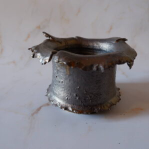 3.5号燻し金彩羽衣鉢780　塊根植物　多肉植物　アガベ　グラキリス　パキプス　盆栽　植木鉢　作家鉢　鉢皿　沖縄