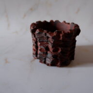 3号透し高台赤鉢797　塊根植物　多肉植物　アガベ　グラキリス　パキプス　盆栽　植木鉢　作家鉢　鉢皿　沖縄