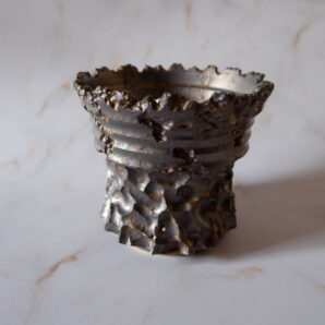 5号燻し金彩鉢805　塊根植物　多肉植物　アガベ　グラキリス　パキプス　盆栽　植木鉢　作家鉢　鉢皿　沖縄