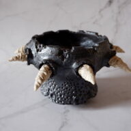 4.5号鉄砂黒魔界鉢827　塊根植物　多肉植物　アガベ　グラキリス　パキプス　盆栽　植木鉢　作家鉢　鉢皿　沖縄