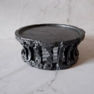 5.5号鉄砂黒透し彫り鉢台843　塊根植物　多肉植物　アガベ　グラキリス　パキプス　盆栽　植木鉢　作家鉢　鉢皿　沖縄