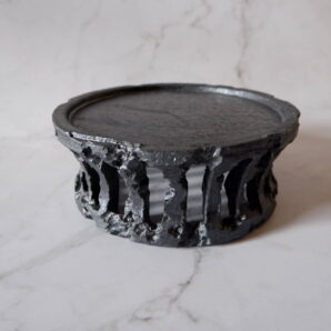 5.5号鉄砂黒透し彫り鉢台843　塊根植物　多肉植物　アガベ　グラキリス　パキプス　盆栽　植木鉢　作家鉢　鉢皿　沖縄