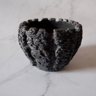 4号黒金彩裂紋鉢857 塊根植物 多肉植物 アガベ グラキリス パキプス 盆栽 植木鉢 作家鉢 鉢皿 沖縄