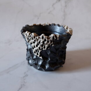 3.5号貫入白化粧黒鉢868 塊根植物 多肉植物 アガベ グラキリス パキプス 盆栽 植木鉢 作家鉢 鉢皿 沖縄