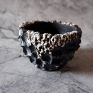 3.5号貫入白化粧黒鉢872　塊根植物　多肉植物　アガベ　グラキリス　パキプス　盆栽　植木鉢　作家鉢　鉢皿　沖縄