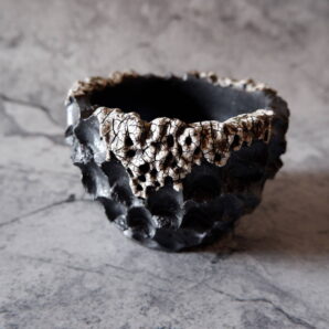 3.5号貫入白化粧黒鉢872　塊根植物　多肉植物　アガベ　グラキリス　パキプス　盆栽　植木鉢　作家鉢　鉢皿　沖縄