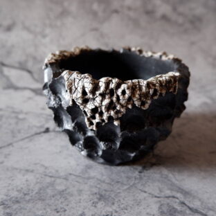 3.5号貫入白化粧黒鉢872　塊根植物　多肉植物　アガベ　グラキリス　パキプス　盆栽　植木鉢　作家鉢　鉢皿　沖縄