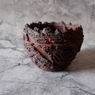 4号赤マグマ荒裂紋炎鉢881 塊根植物 多肉植物 アガベ グラキリス パキプス 盆栽 植木鉢 作家鉢 鉢皿 沖縄