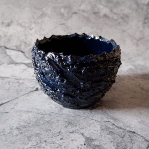 4号深海碧荒裂紋炎鉢960　塊根植物　多肉植物　アガベ　グラキリス　パキプス　盆栽　植木鉢　作家鉢　鉢皿　沖縄