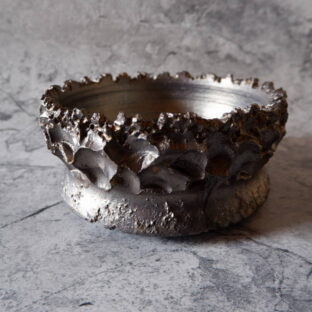 7号燻し金彩盆栽鉢974　塊根植物　多肉植物　アガベ　グラキリス　パキプス　盆栽　植木鉢　作家鉢　鉢皿　沖縄