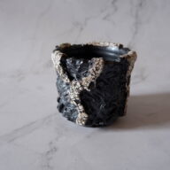 3号貫入白化粧黒鉢993　塊根植物　多肉植物　アガベ　グラキリス　パキプス　盆栽　植木鉢　作家鉢　鉢皿　沖縄