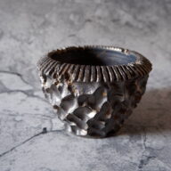 3.5号燻し金彩鉢023　塊根植物　多肉植物　アガベ　グラキリス　パキプス　盆栽　植木鉢　作家鉢　鉢皿　沖縄