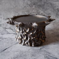 6号燻し金彩棘鉢台051　塊根植物　多肉植物　アガベ　グラキリス　パキプス　盆栽　植木鉢　作家鉢　鉢皿　沖縄