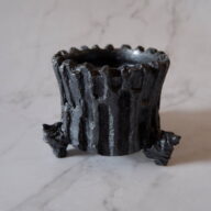 3号鉄砂黒三脚鉢057　塊根植物　多肉植物　アガベ　グラキリス　パキプス　万年青　盆栽　植木鉢　作家鉢