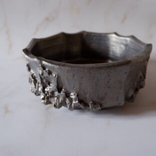 6号燻し金彩盆栽平鉢107　塊根植物　多肉植物　アガベ　万年青　盆栽　植木鉢　作家鉢