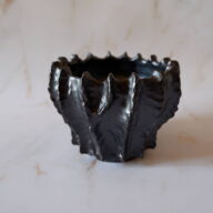 4.5号艶流紋黒鉢117　塊根植物　多肉植物　アガベ　万年青　盆栽　植木鉢　作家鉢