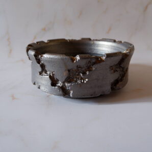 6号燻し金彩盆栽平鉢129　塊根植物　多肉植物　アガベ　万年青　盆栽　植木鉢　作家鉢