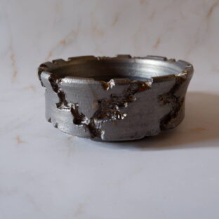 6号燻し金彩盆栽平鉢129　塊根植物　多肉植物　アガベ　万年青　盆栽　植木鉢　作家鉢