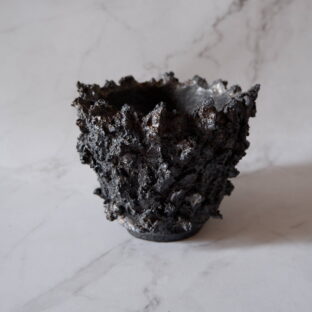 4号黒金彩裂紋鬼鉢136 塊根植物 多肉植物 アガベ 盆栽 植木鉢 作家鉢