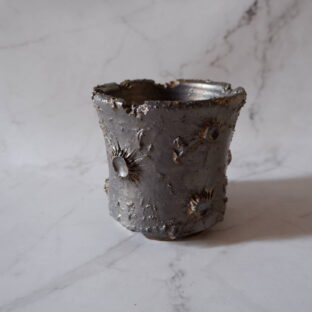 3.5号燻し金彩月面鉢140 塊根植物 多肉植物 アガベ 盆栽 植木鉢 作家鉢