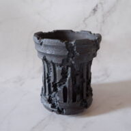 3.5号窯変黒コラム鉢143　塊根植物　多肉植物　アガベ　盆栽　植木鉢　作家鉢