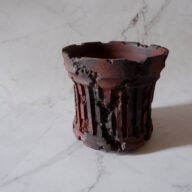 5.5号赤コラム鉢171　塊根植物　多肉植物　アガベ　盆栽　植木鉢　作家鉢