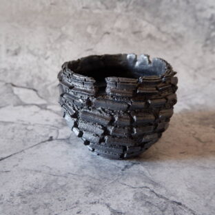 4号鉄砂黒裂紋鉢194　塊根植物　多肉植物　アガベ　盆栽　植木鉢　作家鉢