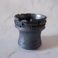 4号鉄砂黒線彫り裂紋鉢212　塊根植物　多肉植物　アガベ　盆栽　植木鉢　作家鉢