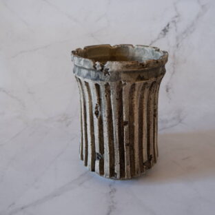 4号墨流し白砂岩鎬深鉢245 塊根植物 多肉植物 アガベ 盆栽 植木鉢 作家鉢