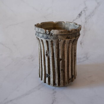 4号墨流し白砂岩鎬深鉢245　塊根植物　多肉植物　アガベ　盆栽　植木鉢　作家鉢