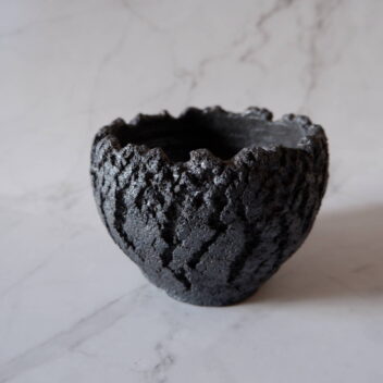 4号黒金彩裂紋鉢246　塊根植物　多肉植物　アガベ　盆栽　植木鉢　作家鉢