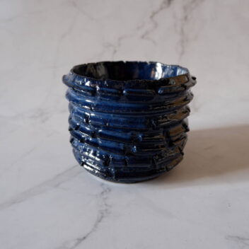 4号深海碧裂紋鉢256　塊根植物　多肉植物　アガベ　盆栽　植木鉢　作家鉢