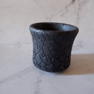 3.5号墨黒線彫り鉢284　塊根植物　多肉植物　アガベ　盆栽　植木鉢　作家鉢　鉢皿　沖縄