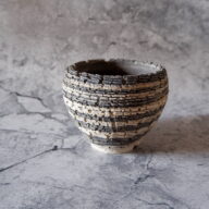 3.5号白黒練込み裂紋鉢301　塊根植物　多肉植物　アガベ　盆栽　植木鉢　作家鉢　鉢皿　沖縄