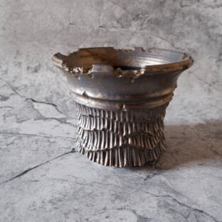 6号燻し金彩鉢318 塊根植物 多肉植物 アガベ 盆栽 植木鉢 作家鉢 鉢皿 沖縄