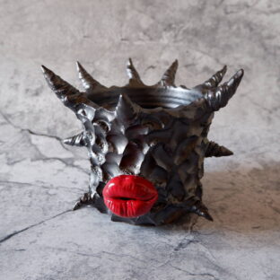 4号艶流紋黒棘マダム鉢321 塊根植物 多肉植物 アガベ 盆栽 植木鉢 作家鉢 鉢皿 沖縄