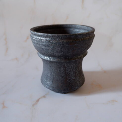4号窯変黒鉢R337　塊根植物　多肉植物　アガベ　盆栽　植木鉢　作家鉢　鉢皿　沖縄
