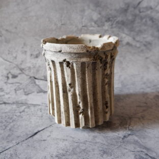 4号墨流し砂岩鎬深鉢343　塊根植物　多肉植物　アガベ　盆栽　植木鉢　作家鉢　鉢皿　沖縄