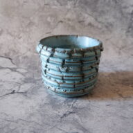 3.5号ヒスイ青裂紋鉢345　塊根植物　多肉植物　アガベ　盆栽　植木鉢　作家鉢　鉢皿　沖縄