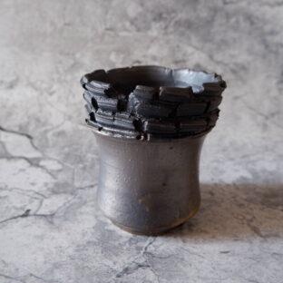 3.5号燻し金彩掛分け鉢351　塊根植物　多肉植物　アガベ　盆栽　植木鉢　作家鉢　鉢皿　沖縄