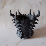 4号窯変黒魔界棘鉢379　塊根植物　多肉植物　アガベ　盆栽　植木鉢　作家鉢　鉢皿　沖縄