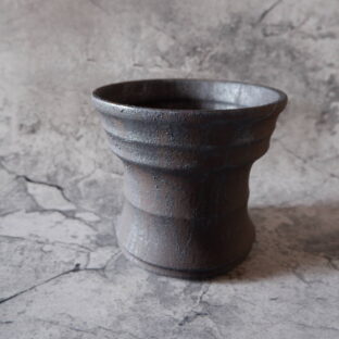 5.5号窯変黒鉢406　塊根植物　多肉植物　アガベ　盆栽　植木鉢　作家鉢　鉢台　沖縄